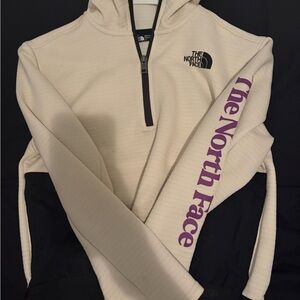 The North Face Cream and Purple Pullover